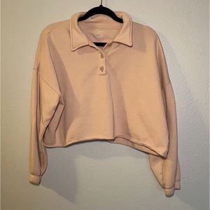 Aerie cropped pink long sleeve